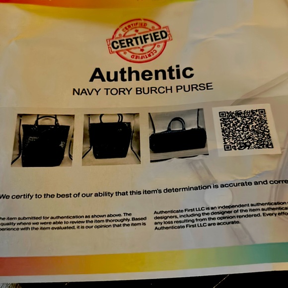 Tory Burch purse 100% authentic navy blue - Picture 1 of 7